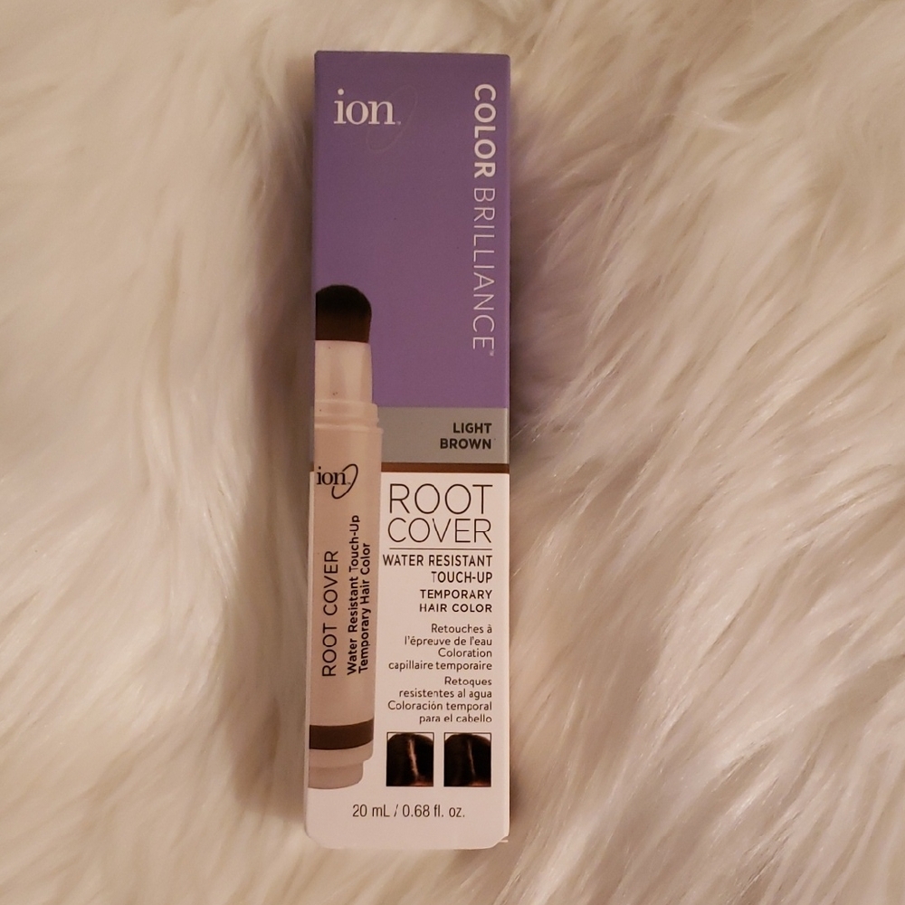 NIB Ion Root Cover Temporary Hair Color - Light Brown - Brush On - New In Box